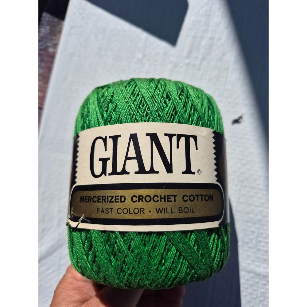 Giant Mercerized Crochet Cotton Thread Green Art 150 500 Yards American Thread